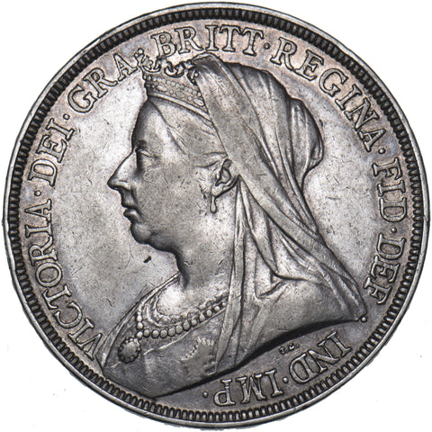 1893 LVI Crown - Victoria British Silver Coin - Nice