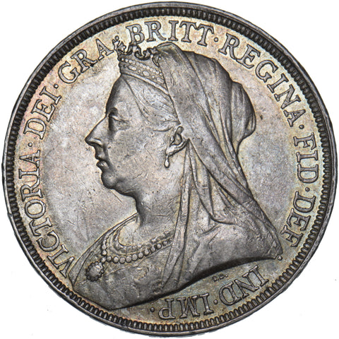 1893 LVI Crown - Victoria British Silver Coin - Nice