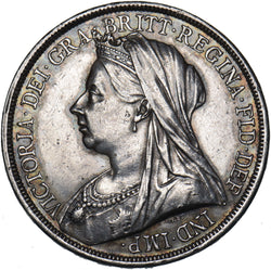 1893 LVI Crown - Victoria British Silver Coin - Very Nice