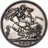 1893 LVI Crown - Victoria British Silver Coin - Very Nice