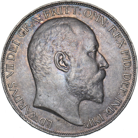 1902 Crown - Edward VII British Silver Coin - Very Nice