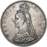 1887 Double Florin (Scarce Dies 1B) - Victoria British Silver Coin - Very Nice