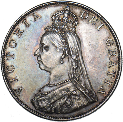 1887 Double Florin (Roman 1) - Victoria British Silver Coin - Very Nice
