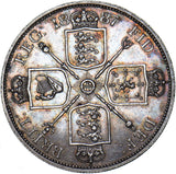 1887 Double Florin (Roman 1) - Victoria British Silver Coin - Very Nice