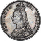 1889 Double Florin - Victoria British Silver Coin - Nice