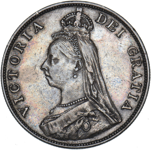 1889 Double Florin - Victoria British Silver Coin - Nice