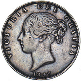 1849 Halfcrown - Victoria British Silver Coin - Nice