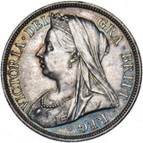 1901 Halfcrown - Victoria British Silver Coin - Very Nice