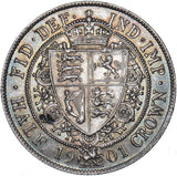 1901 Halfcrown - Victoria British Silver Coin - Very Nice