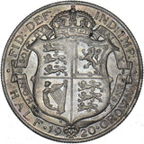 1920 Halfcrown - George V British Silver Coin - Very Nice