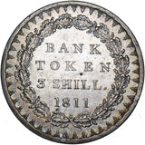 1811 3 Shillings Bank Token - George III British Silver Coin - Very Nice