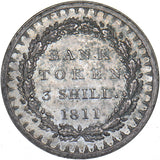 1811 3 Shillings Bank Token - George III British Silver Coin - Very Nice