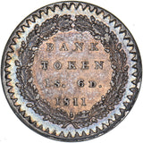 1811 Eighteenpence Bank Token - George III British Silver Coin - Very Nice