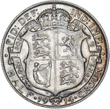 1914 Halfcrown - George V British Silver Coin - Nice