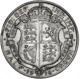 1916 Halfcrown - George V British Silver Coin - Nice