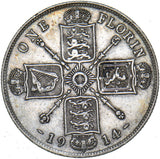 1914 Florin - George V British Silver Coin - Nice