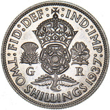 1937 Florin - George VI British Silver Coin - Very Nice