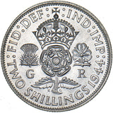 1944 Florin - George VI British Silver Coin - Superb