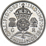 1944 Florin - George VI British Silver Coin - Superb