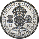 1945 Florin - George VI British Silver Coin - Superb