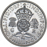 1946 Florin - George VI British Silver Coin - Superb