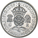 1946 Florin - George VI British Silver Coin - Superb