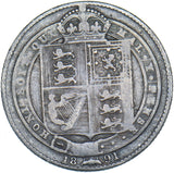 1891 Shilling - Victoria British Silver Coin