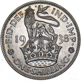1938 English Shilling - George VI British Silver Coin