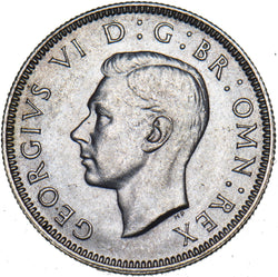 1942 English Shilling - George VI British Silver Coin