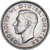 1942 English Shilling - George VI British Silver Coin