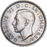 1943 English Shilling - George VI British Silver Coin