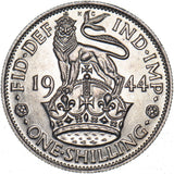 1944 English Shilling - George VI British Silver Coin
