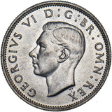 1944 English Shilling - George VI British Silver Coin