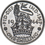 1944 English Shilling - George VI British Silver Coin