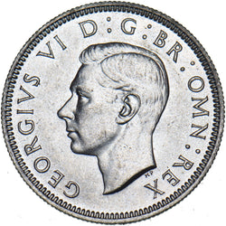 1944 English Shilling - George VI British Silver Coin
