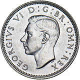 1944 English Shilling - George VI British Silver Coin