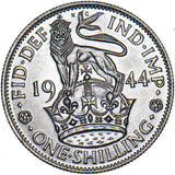 1944 English Shilling - George VI British Silver Coin
