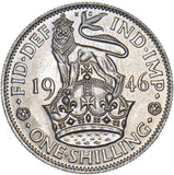 1946 English Shilling - George VI British Silver Coin