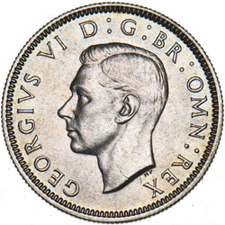 1937 Scottish Shilling - George VI British Silver Coin