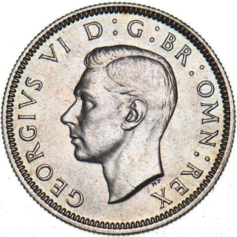 1937 Scottish Shilling - George VI British Silver Coin