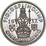 1937 Scottish Shilling - George VI British Silver Coin