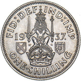 1937 Scottish Shilling - George VI British Silver Coin