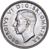 1942 Scottish Shilling - George VI British Silver Coin
