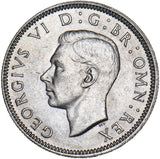 1942 Scottish Shilling - George VI British Silver Coin