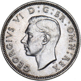 1942 Scottish Shilling - George VI British Silver Coin