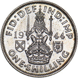 1944 Scottish Shilling - George VI British Silver Coin