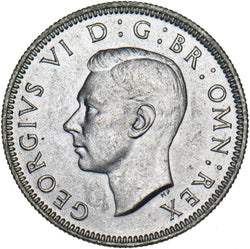 1945 Scottish Shilling - George VI British Silver Coin