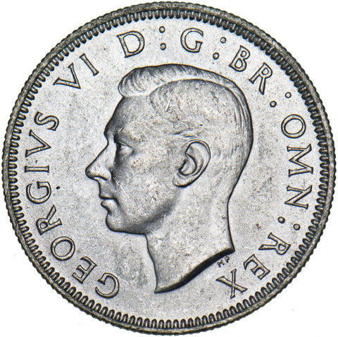 1945 Scottish Shilling - George VI British Silver Coin