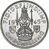 1945 Scottish Shilling - George VI British Silver Coin