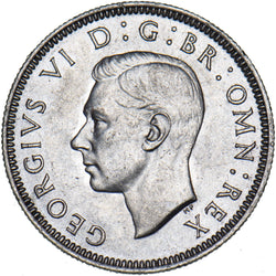 1945 Scottish Shilling - George VI British Silver Coin